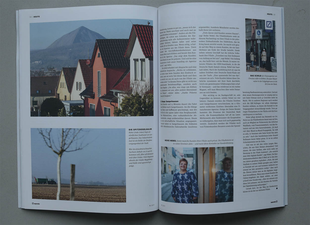 17/53&emsp;&emsp;&emsp;&emsp;AGENDA Magazine - Banking in the rural area of Saxony-Anhalt - Agency: Zimmermann Editorial - Client: Deutsche Bank - 2017