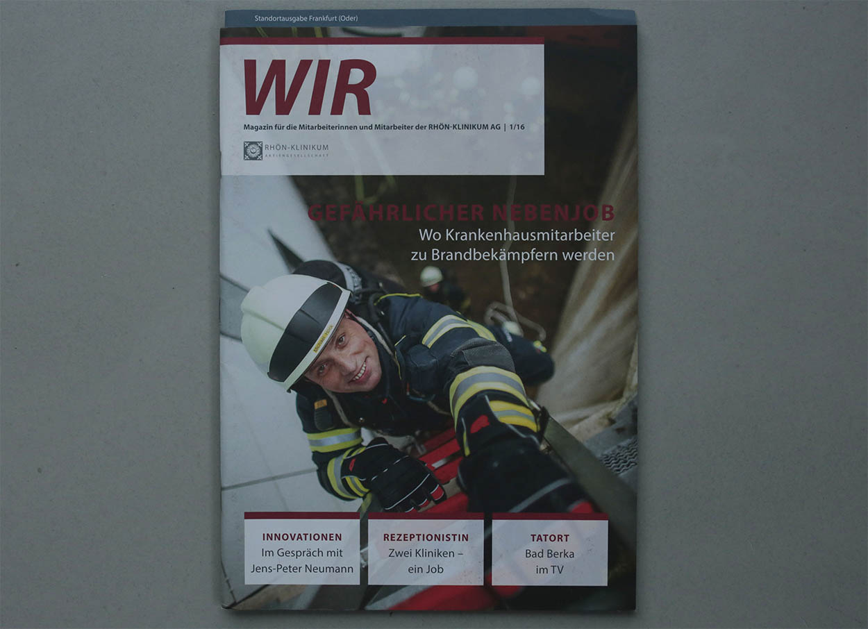 18/53&emsp;&emsp;&emsp;&emsp;WIR Magazine - Firefighters Marburg - Agency: Zimmermann Editorial - Client: Rhoen-Klinikum AG - 2016