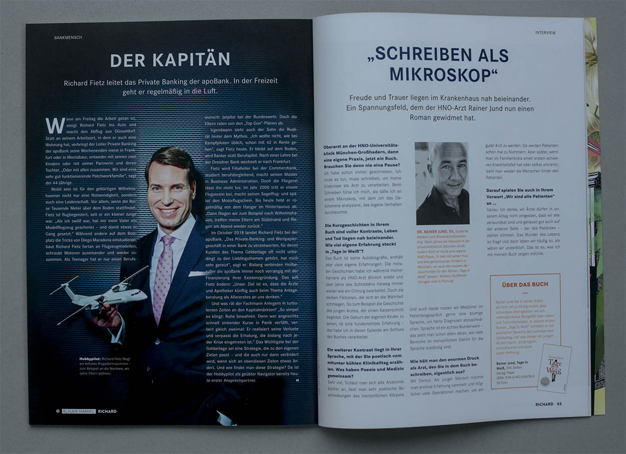 19/53&emsp;&emsp;&emsp;&emsp;RICHARD magazine - Portrait Richard Fietz - Agency: Zimmermann Editorial - Client: APO Bank - 2017