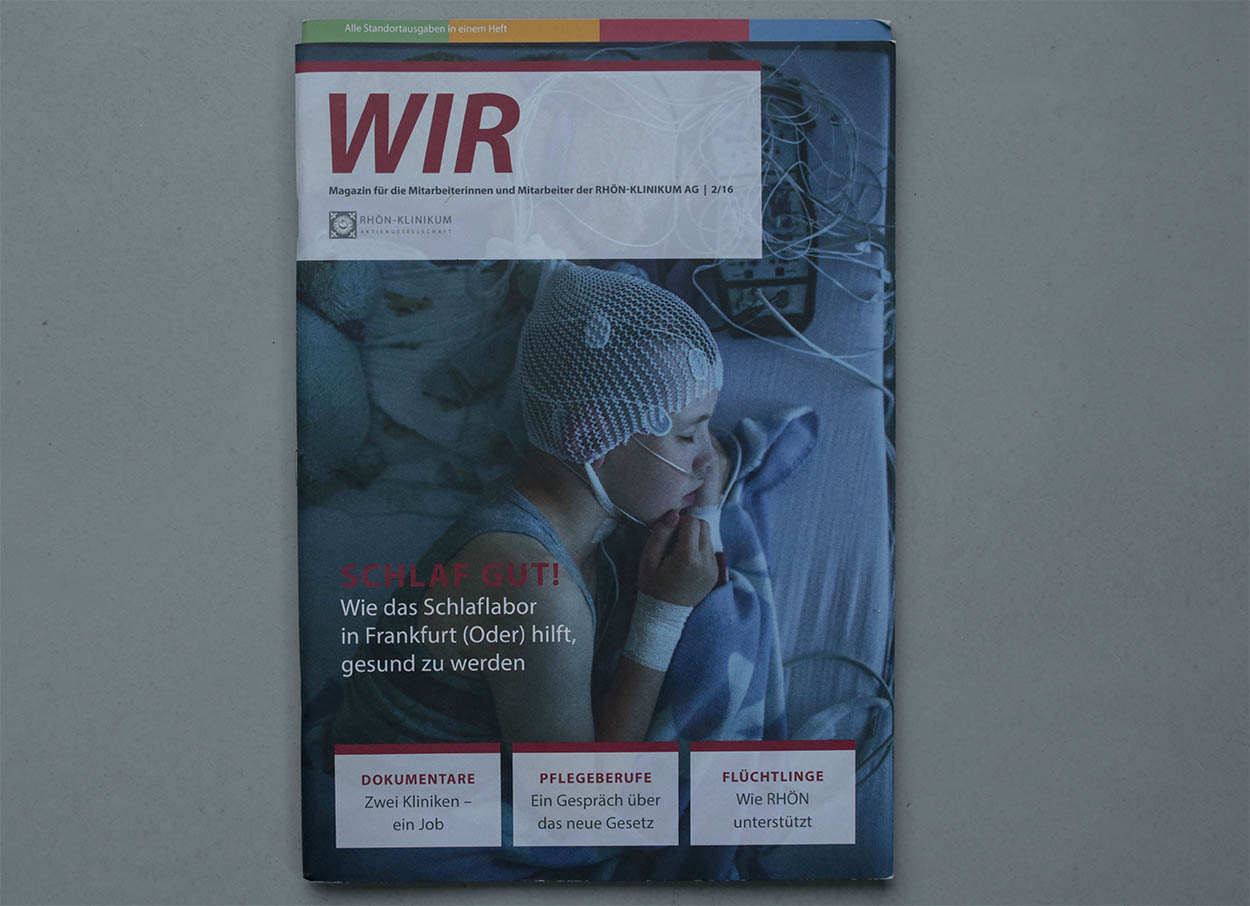 3/53&emsp;&emsp;&emsp;&emsp;WIR Magazine - Sleep Laboratory Frankfurt/Oder - Agency: Zimmermann Editorial - Client: Rhoen-Klinikum AG - 2016