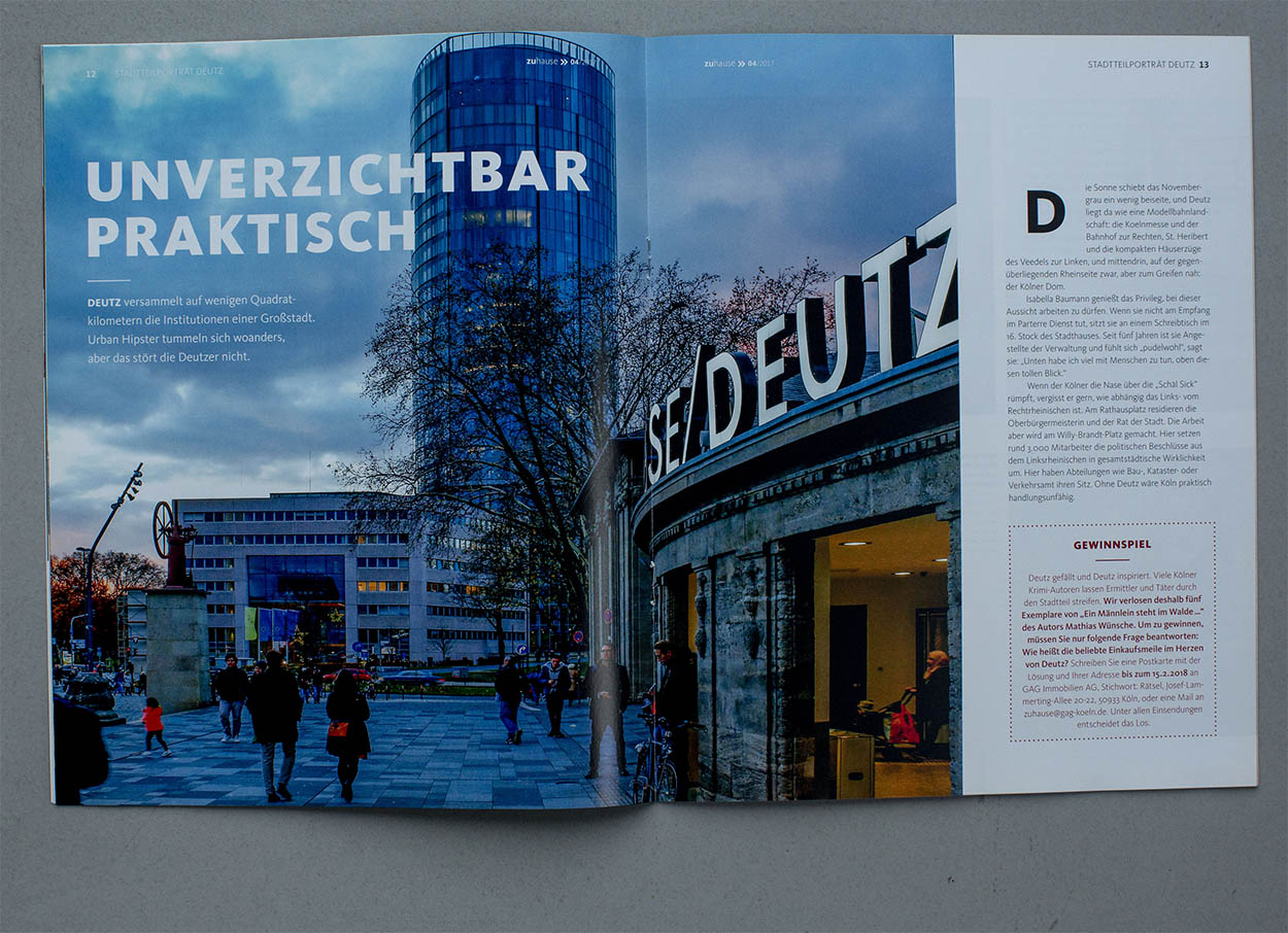 35/53&emsp;&emsp;&emsp;&emsp;Zuhause magazine - Report Köln Deutz - GAG Immobilien AG Köln - 2017