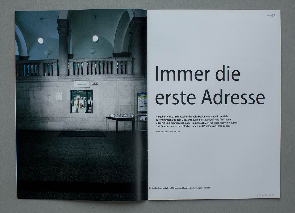 38/53&emsp;&emsp;&emsp;&emsp;Inside Out - Magazine of TH Köln University of Applied Sciences - Gatekeeper at the university - 2018