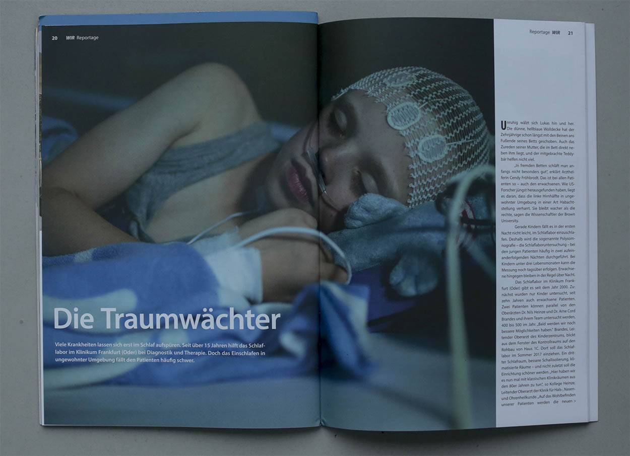 4/53&emsp;&emsp;&emsp;&emsp;WIR Magazine - Sleep Laboratory Frankfurt/Oder - Agency: Zimmermann Editorial - Client: Rhoen-Klinikum AG - 2016
