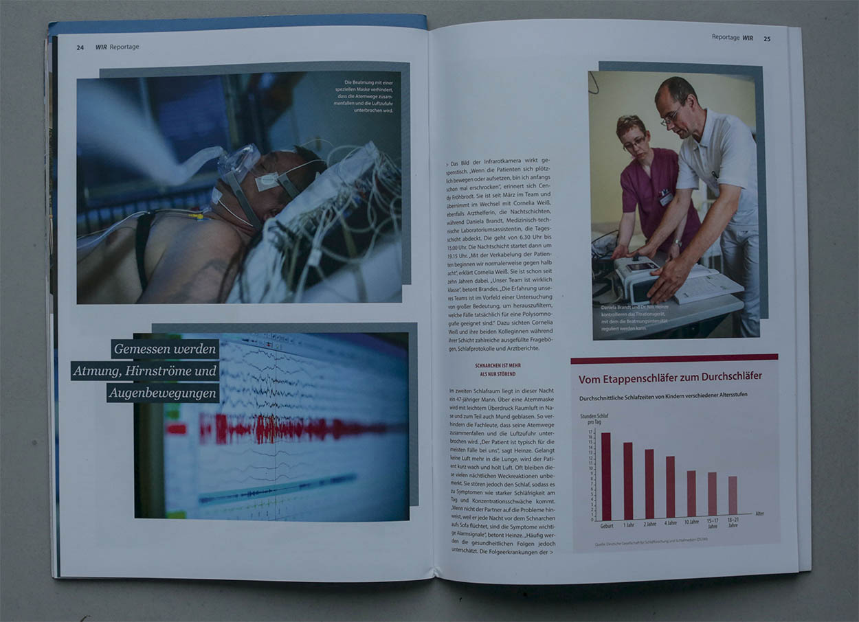 6/53&emsp;&emsp;&emsp;&emsp;WIR Magazine - Sleep Laboratory Frankfurt/Oder - Agency: Zimmermann Editorial - Client: Rhoen-Klinikum AG - 2016
