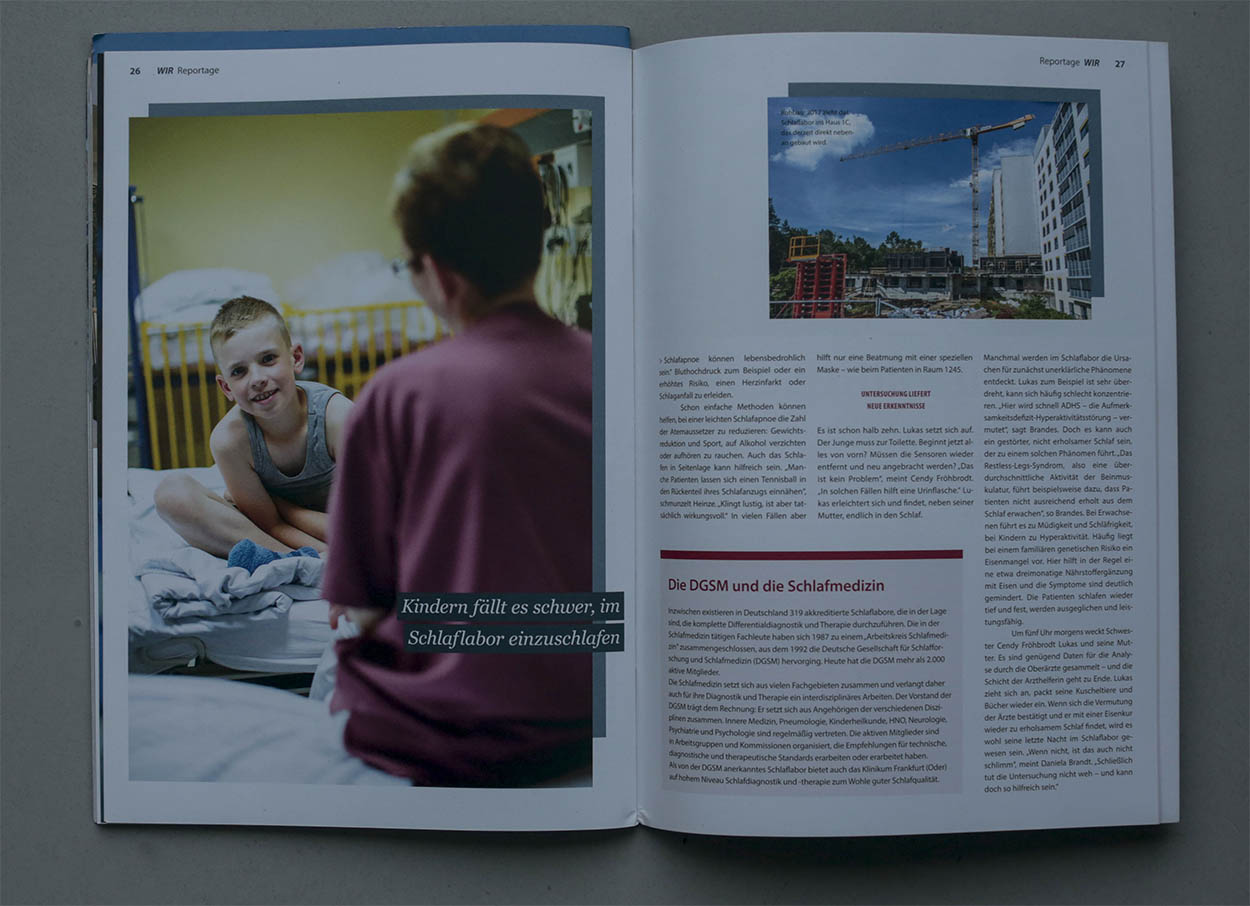 7/53&emsp;&emsp;&emsp;&emsp;WIR Magazine - Sleep Laboratory Frankfurt/Oder - Agency: Zimmermann Editorial - Client: Rhoen-Klinikum AG - 2016