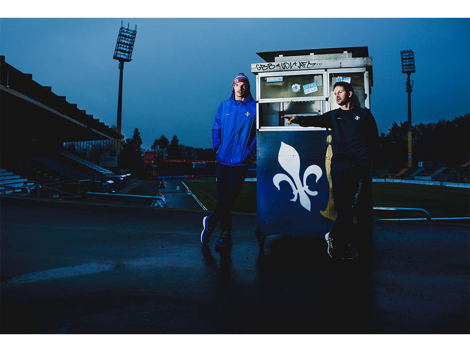8/20&emsp;&emsp;&emsp;&emsp;SV Darmstadt striker Dominik Stroh-Engel and headcoach Dirk Schuster, 2014. For 11FREUNDE