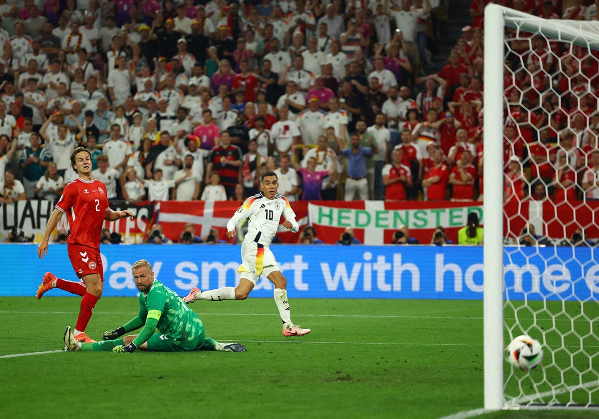 7/25&emsp;&emsp;&emsp;&emsp;Germany's Jamal Musiala scores agains Denmark in Dortmund